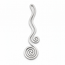 Breloque Spirale Océan en Acier Inoxydable Argenté 37x8mm pour la Création de Bijoux Fantaisie - DIY
