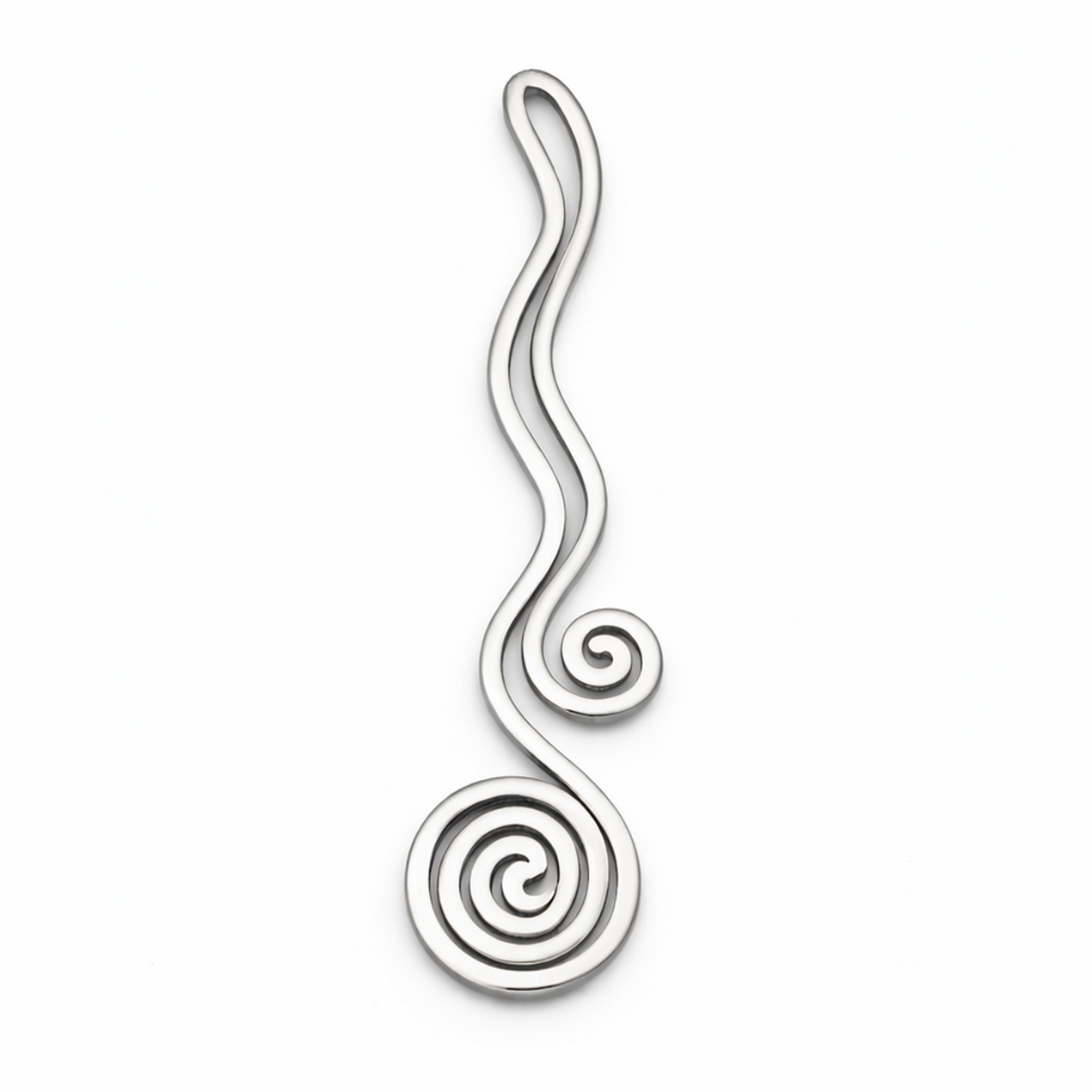 Breloque Spirale Océan en Acier Inoxydable Argenté 37x8mm