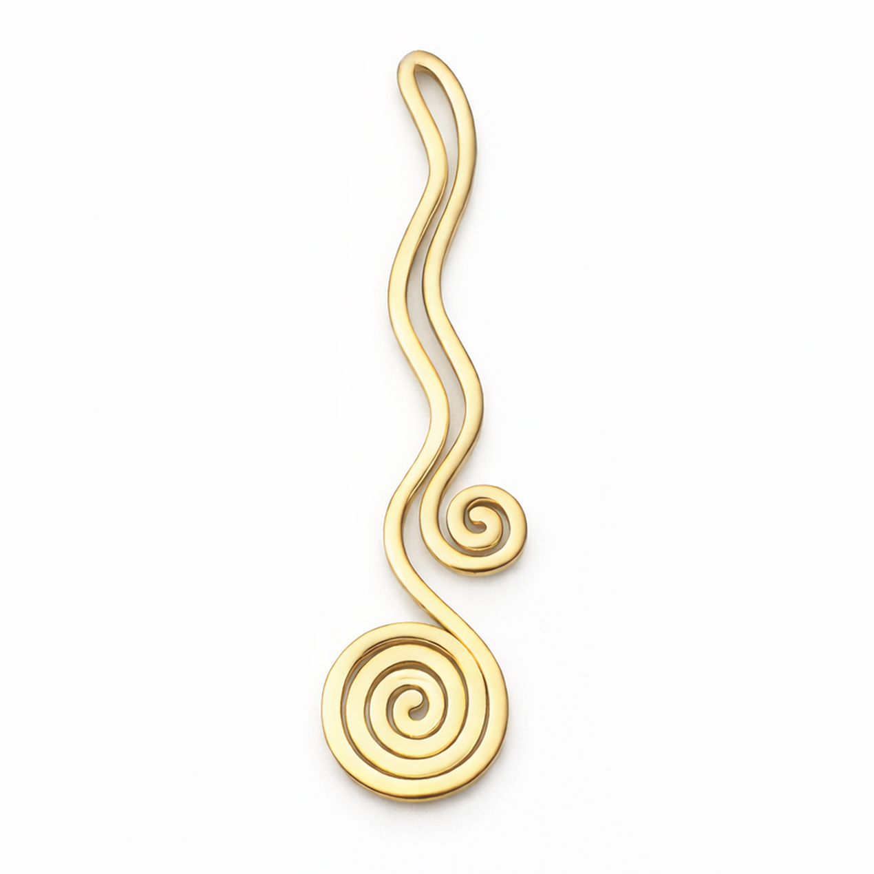 Breloque Spirale Océan en Acier Inoxydable Doré 37x8mm