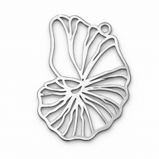 Breloque Coquillage en Acier Inoxydable Argenté 29x21mm pour la Création de Bijoux Fantaisie - DIY