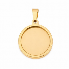 Support Pendentif Doré en Acier Inoxydable pour Cabochon 16mm pour la Création de Bijoux Fantaisie - DIY