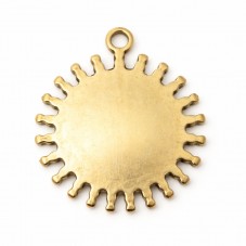 Support Pendentif Soleil Doré en Acier Inoxydable pour Cabochon 10mm