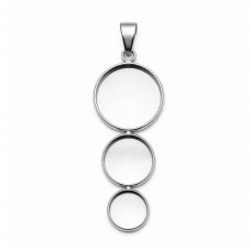 Support Pendentif Argenté en Acier Inoxydable pour Cabochon 12, 16 et 20mm