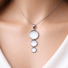 Support Pendentif Argenté en Acier Inoxydable pour Cabochon 12, 16 et 20mm