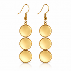 1 Paire de Support Boucle d'Oreille en Acier Inoxydable Doré pour Cabochon 12mm pour la Création de Bijoux Fantaisie - DIY