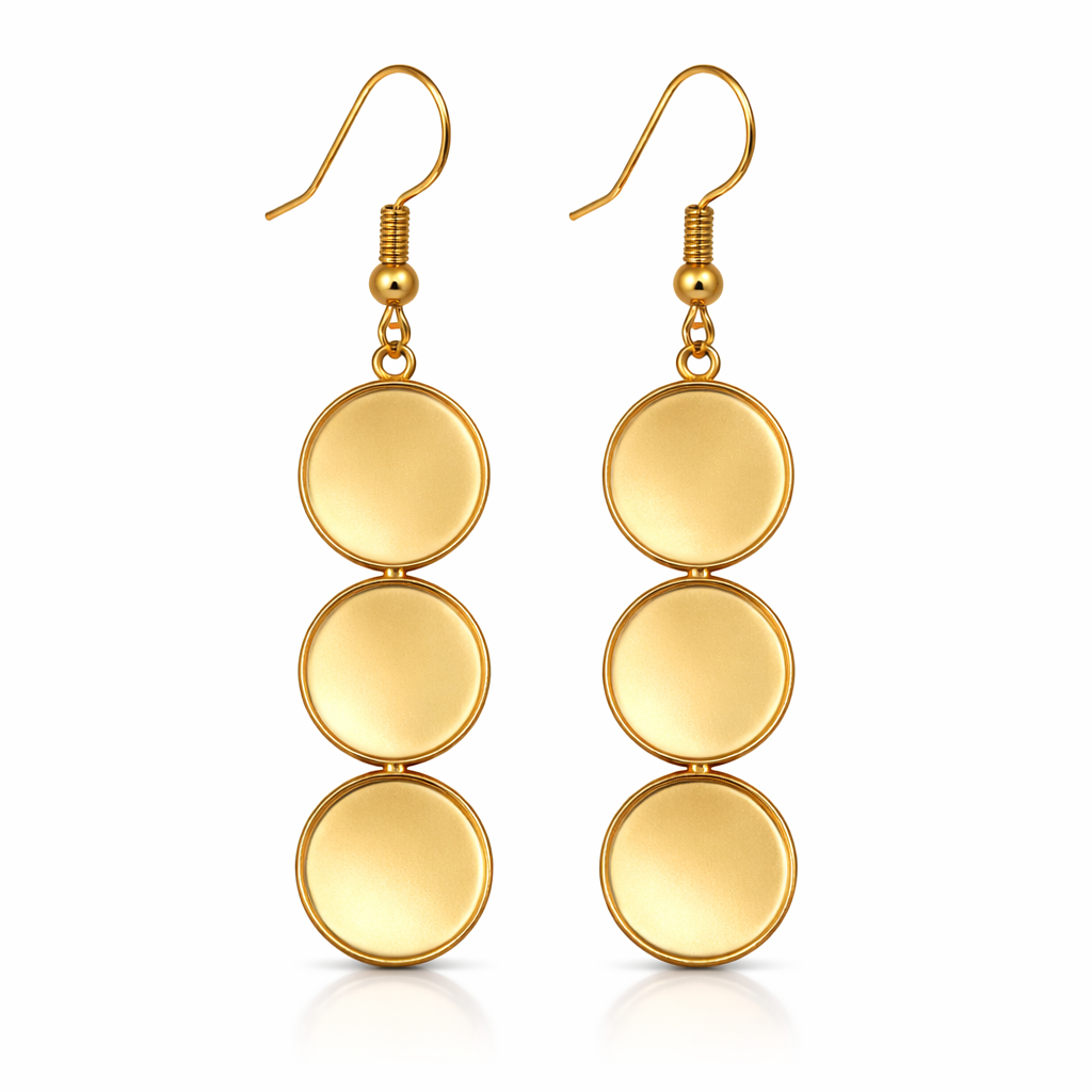 1 Paire de Support Boucle d'Oreille en Acier Inoxydable Doré pour Cabochon 12mm
