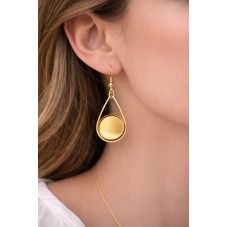 1 Paire de Support Boucle d'Oreille en Acier Inoxydable Doré pour Cabochon 12mm