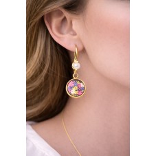 1 Paire de Support Boucle d'Oreille en Acier Inoxydable Doré pour Cabochon 12mm