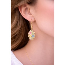 1 Paire de Support Boucle d'Oreille Doré en Acier Inoxydable pour Cabochon 13x18mm
