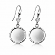 1 Paire de Support Boucle d'Oreille en Acier Inoxydable Argenté pour Cabochon 12mm pour la Création de Bijoux Fantaisie - DIY