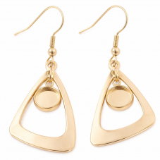 1 Paire de Support Boucle d'Oreille en Acier Inoxydable Doré pour Cabochon 10mm