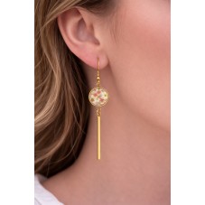 1 Paire de Support Boucle d'Oreille en Acier Inoxydable Doré pour Cabochon 12mm
