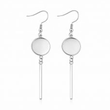 1 Paire de Support Boucle d'Oreille en Acier Inoxydable pour Cabochon 12mm pour la Création de Bijoux Fantaisie - DIY