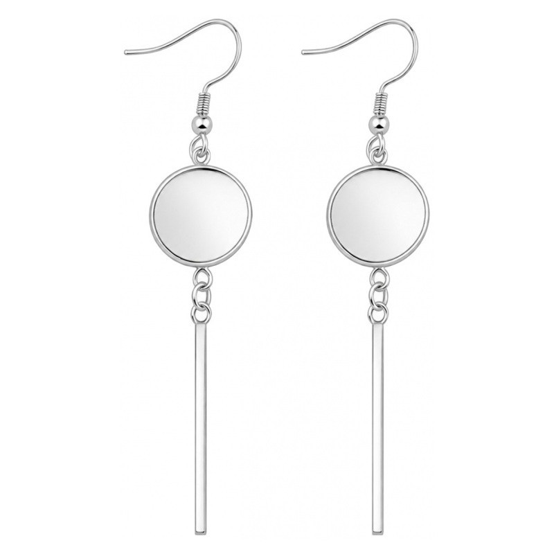 1 Paire de Supports Boucles d'Oreilles en Acier Inoxydable Argenté pour Cabochon 12 à 20mm