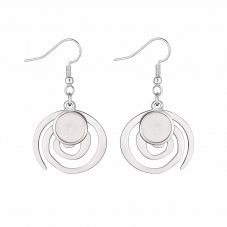 1 Paire de Support Boucle d'Oreille en Acier Inoxydable Argenté pour Cabochon 10mm pour la Création de Bijoux Fantaisie - DIY