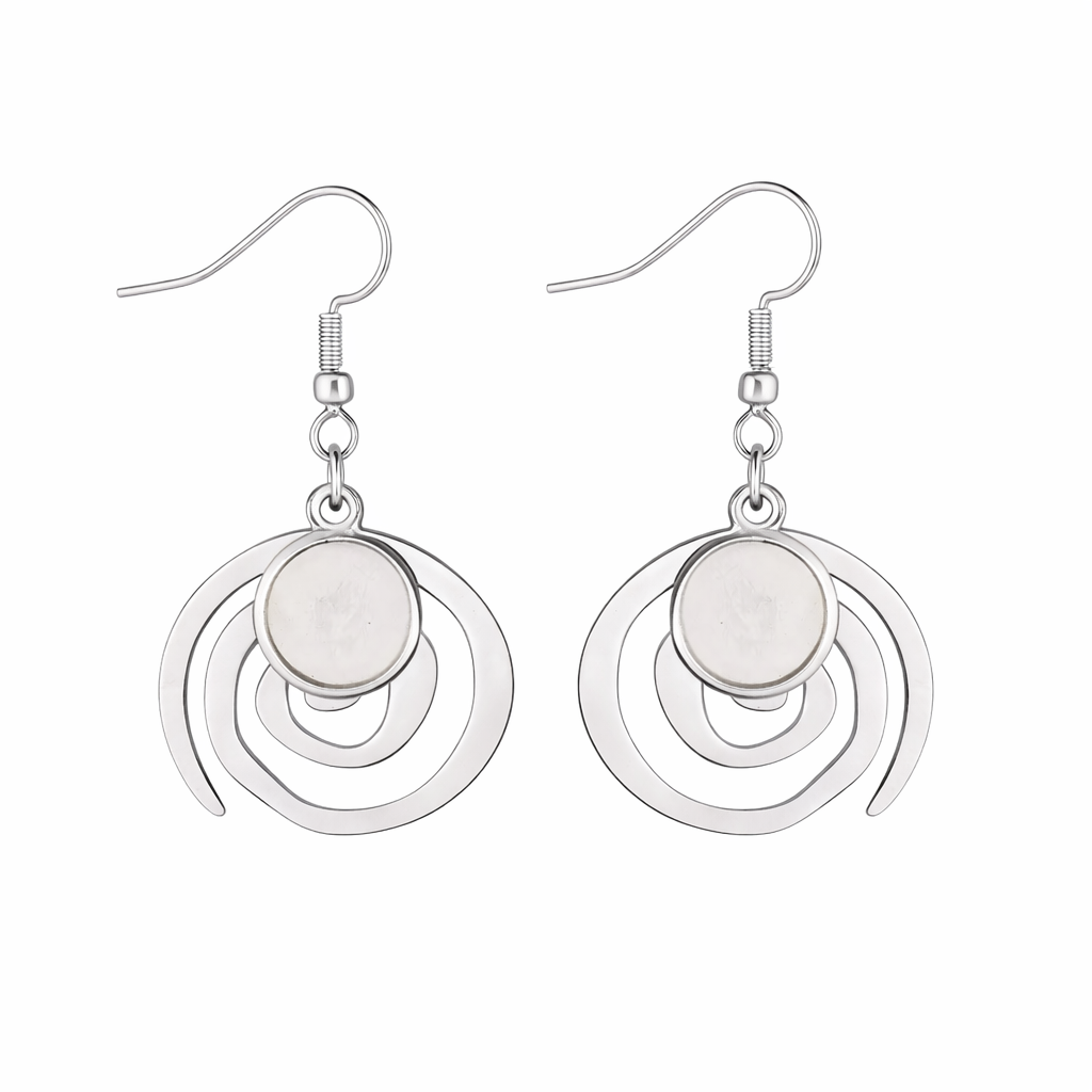 1 Paire de Support Boucle d'Oreille en Acier Inoxydable Argenté pour Cabochon 10mm