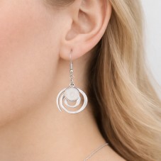 1 Paire de Support Boucle d'Oreille en Acier Inoxydable Argenté pour Cabochon 10mm
