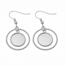 1 Paire de Support Boucle d'Oreille en Acier Inoxydable pour Cabochon 12mm pour la Création de Bijoux Fantaisie - DIY