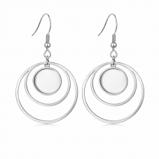 1 Paire de Support Boucle d'Oreille en Acier Inoxydable pour Cabochon 12mm pour la Création de Bijoux Fantaisie - DIY