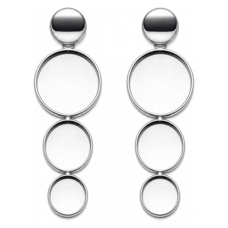 1 Paire de Support Boucle d'Oreille en Acier Inoxydable Argenté pour Cabochon 20, 16 et 12mm
