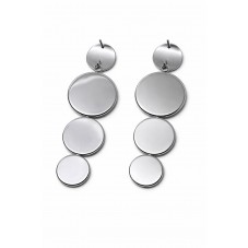 1 Paire de Support Boucle d'Oreille en Acier Inoxydable Argenté pour Cabochon 20, 16 et 12mm