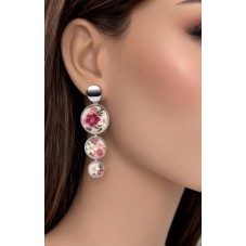 1 Paire de Support Boucle d'Oreille en Acier Inoxydable Argenté pour Cabochon 20, 16 et 12mm