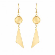 1 Paire de Support Boucle d'Oreille en Acier Inoxydable Doré pour Cabochon 12mm pour la Création de Bijoux Fantaisie - DIY