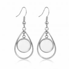 1 Paire de Support Boucle d'Oreille en Acier Inoxydable Argenté pour Cabochon 12mm pour la Création de Bijoux Fantaisie - DIY