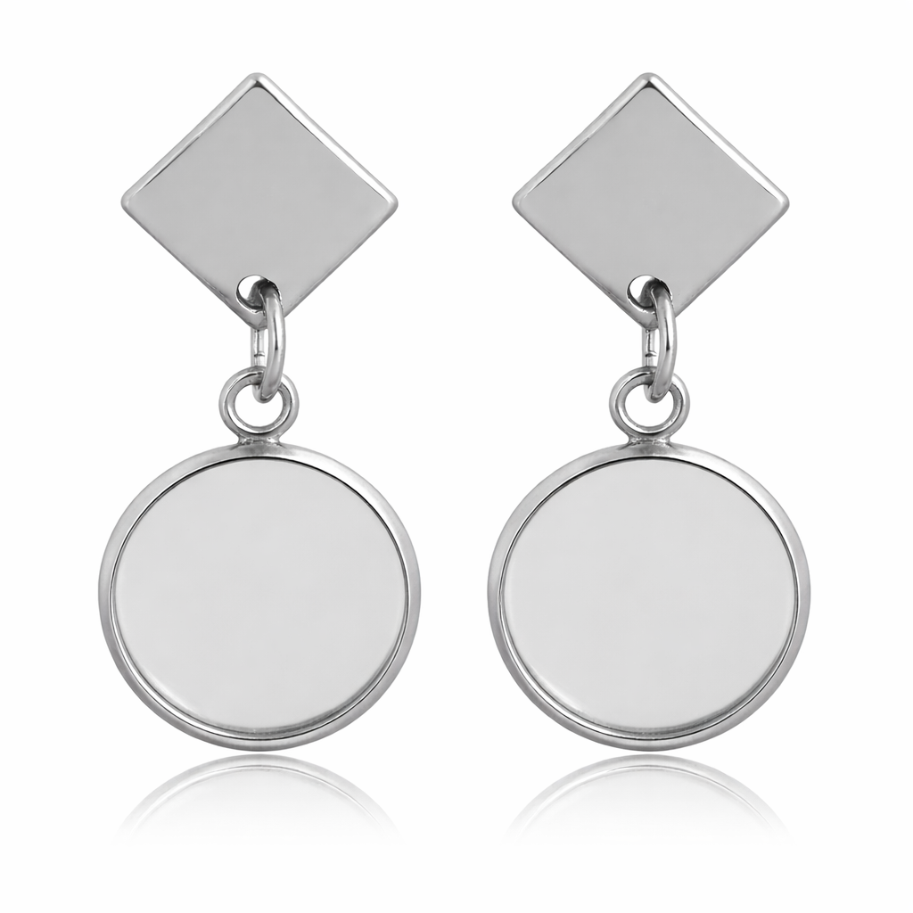 1 Paire de Support Boucle d'Oreille en Acier Inoxydable Argenté pour Cabochon 12mm