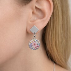 1 Paire de Support Boucle d'Oreille en Acier Inoxydable Argenté pour Cabochon 12mm