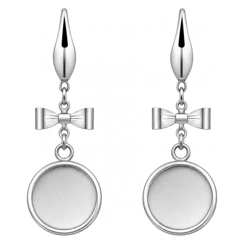 1 Paire de Supports Boucles d'Oreilles en Acier Inoxydable Argenté pour Cabochon 12 ou 20mm