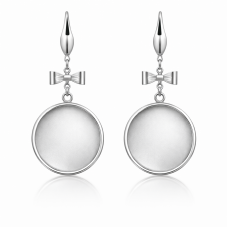 1 Paire de Support Boucle d'Oreille en Acier Inoxydable pour Cabochon 20mm pour la Création de Bijoux Fantaisie - DIY