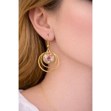 1 Paire de Support Boucle d'Oreille en Acier Inoxydable Doré pour Cabochon 12mm