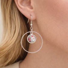1 Paire de Support Boucle d'Oreille en Acier Inoxydable Argenté pour Cabochon 12mm