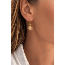 Support Pendentif Soleil Doré en Acier Inoxydable pour Cabochon 10mm