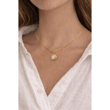 Support Pendentif Soleil Doré en Acier Inoxydable pour Cabochon 10mm