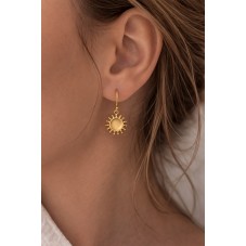 Support Pendentif Soleil Doré en Acier Inoxydable pour Cabochon 10mm