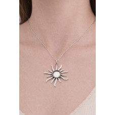 Support Pendentif Soleil Argenté pour Cabochon 12mm
