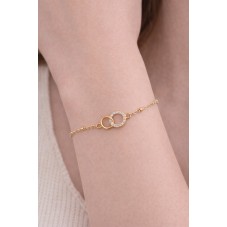 Support Bracelet Connecteur Chaine à Mailles Doré avec Perles en Acier Inoxydable 2mm