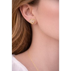 1 Paire de Support Boucle d'Oreille en Acier Inoxydable Doré pour Cabochon 12mm
