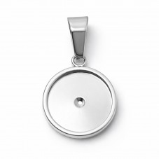 Support Pendentif en Acier Inoxydable Argenté pour Cabochon 12mm pour la Création de Bijoux Fantaisie - DIY