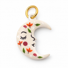 Breloque Lune 3D en Métal Doré 21x14mm pour la Création de Bijoux Fantaisie - DIY