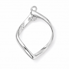 Pendentif Connecteur Torsadé en Métal Argenté 32x22mm pour la Création de Bijoux Fantaisie - DIY