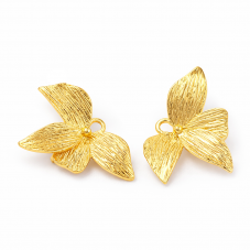 2 Pendentifs Connecteurs Fleur en Métal Doré 21x15mm pour la Création de Bijoux Fantaisie - DIY