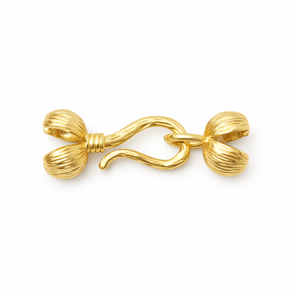 1 Cache-Noeud Fermoir Embout Bourgeon en Métal Doré 20x6mm