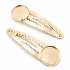 Support Barrette Cheveux Doré pour Cabochon 20mm pour la Création de Bijoux Fantaisie - DIY