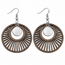 1 Paire de Support Boucle d'Oreille en Bois et en Acier Inoxydable pour Cabochon 12mm pour la Création de Bijoux Fantaisie - DIY