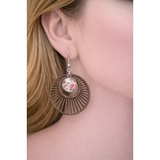 1 Paire de Support Boucle d'Oreille en Bois et en Acier Inoxydable pour Cabochon 12mm