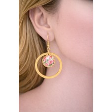 1 Paire de Support Boucle d'Oreille en Acier Inoxydable Doré pour Cabochon 10mm