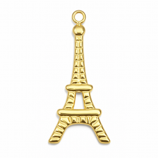 Breloque Tour Eiffel en Acier Inoxydable Doré 22x10mm pour la Création de Bijoux Fantaisie - DIY